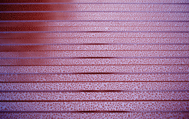 Roof sheet metal profiled with water drops