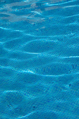 blue clear water in the pool