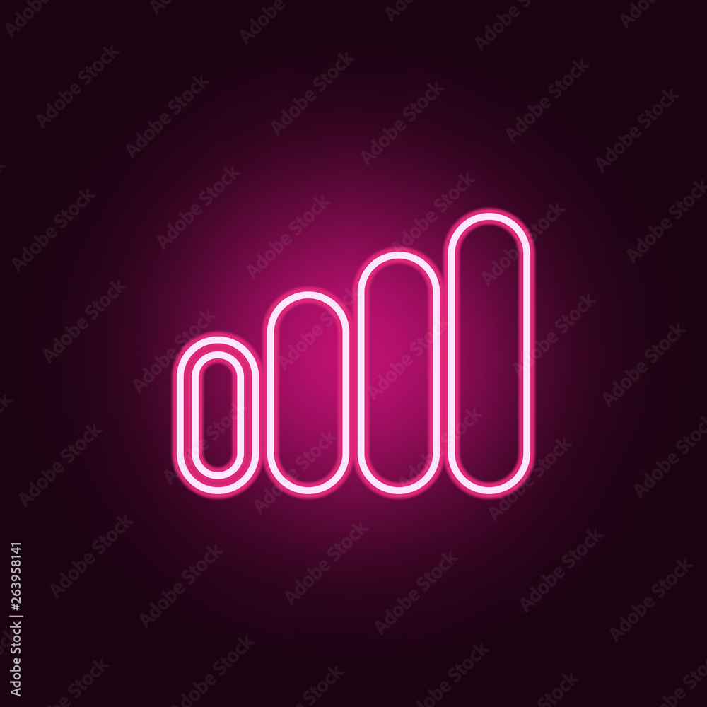 Poster weak signal scale icon. elements of web in neon style icons. simple icon for websites, web design, m