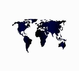 Web icon world map isolated. Icon for smartphone or web site: travel and tourism