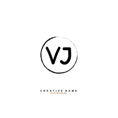 V J VJ Initial logo template vector