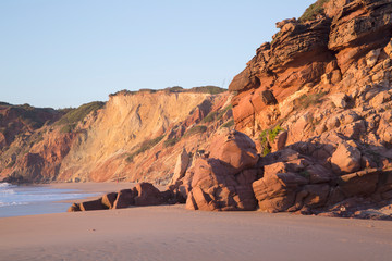 Fototapeta na wymiar Cliffs at Amado Beach; Algarve