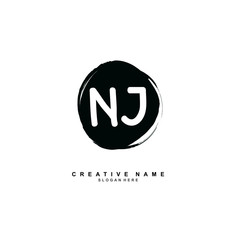 N J NJ Initial logo template vector