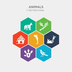 simple set of robin, pawprint, animal testing, leg icons, contains such as icons dog house, hunt, animal and more. 64x64 pixel perfect. infographics vector