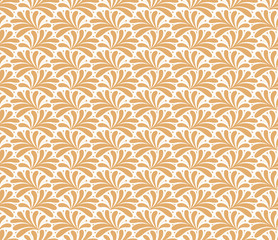 Seamless Ornament Floral Pattern. Geometric Background. Abstract Leaf Texture.