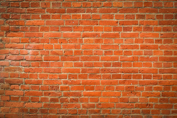 Old red brick wall texture or background