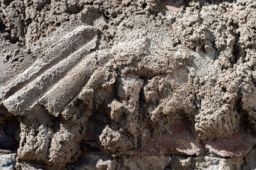 Concrete on the wall