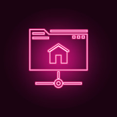 hosting icon. Elements of Web Development in neon style icons. Simple icon for websites, web design, mobile app, info graphics