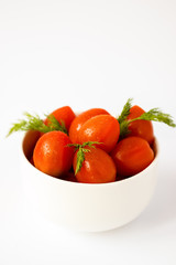 cherry tomatoes in white plate
