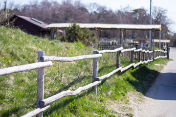 Fototapeta premium wooden fence village