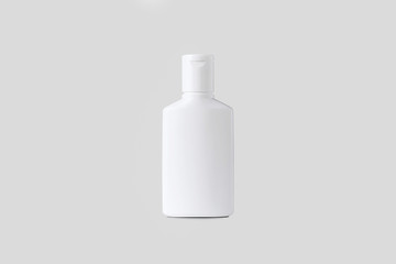 Cosmetic bottle Mock-up for shampoo, conditioner or shower gel.Cosmetics package with lid. 3D rendering.