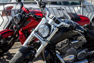 Obraz na płótnie Canvas motorcycles red and black