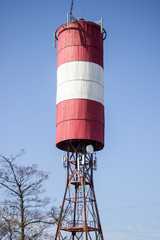 Red-white water tower
