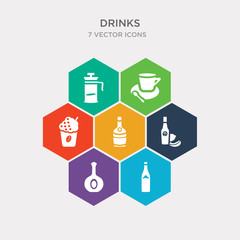simple set of lagoon, armagnac, malibu, brandy icons, contains such as icons coffee bean, espresso, french press and more. 64x64 pixel perfect. infographics vector