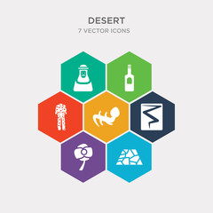 simple set of salty desert, poppy, crack, lizard icons, contains such as icons fatigue, alcohol bottle, arab and more. 64x64 pixel perfect. infographics vector