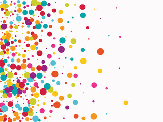 Celebrate color circle vector confetti background.