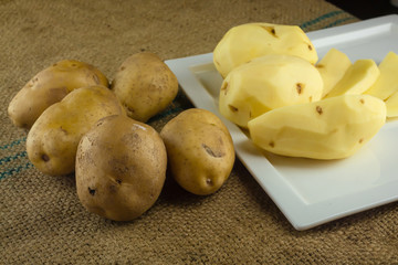 Preparation of potatoes for cooking Healthy eat.