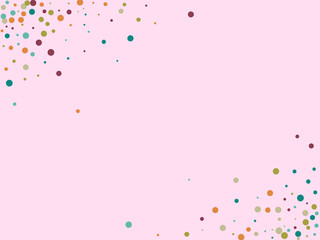 Festive background with multicolored confetti. Yellow, pink, blue circles but against a white background. Flying confetti.