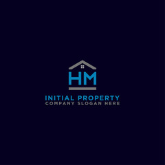 Logo template vector Design, property, real estate with the initials HM - Vector