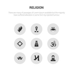 9 round vector icons such as muslim, nihilism, noah ark, om, orthodox contains paganism, pastafarianism, pope, pray. muslim, nihilism, icon3_, gray religion icons