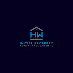 Logo template vector Design, property, real estate with the initials HW - Vector