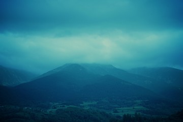 Obraz premium Misty mountain in Pyrenees - South of France