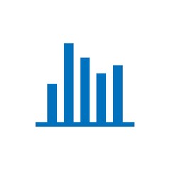 Graph blue monochrome icon. - vector