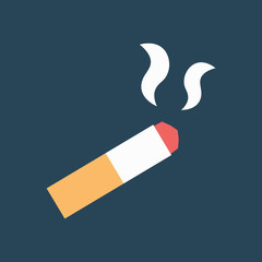Color icon burning cigarette