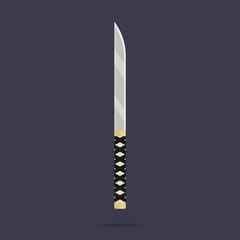 Knife icon. Ninja weapon. Samurai equipment. Cartoon style. Clean and modern vector illustration for design, web.