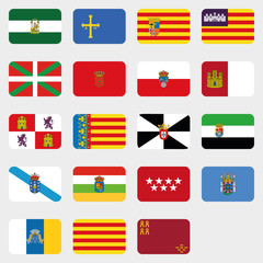 Flag Set of all spanish provices. Vector Collection.