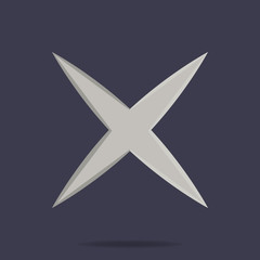 Shuriken icon. Ninja weapon. Samurai equipment. Cartoon style. Clean and modern vector illustration for design, web.