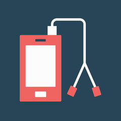 Obraz premium Color icon phone with headphones