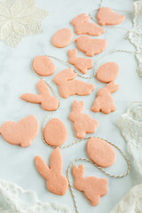 Unfrosted Pink Easter Sugar Cookies 