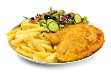 Filetes empanados de pollo