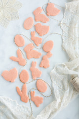 Unfrosted Pink Easter Sugar Cookies 