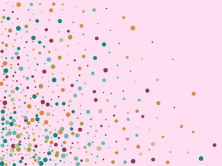 Festive background with multicolored confetti. Yellow, pink, blue circles but against a white background. Flying confetti.