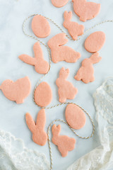 Unfrosted Pink Easter Sugar Cookies 