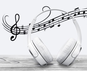 Isolated  headphones on white background
