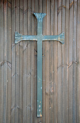 Modern hand forged iron christian cross