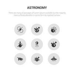 9 round vector icons such as ufo, uranus, ursa major, venus, aerolite contains aerospace, aerosphere, moon, pulsar. ufo, uranus, icon3_, gray astronomy icons