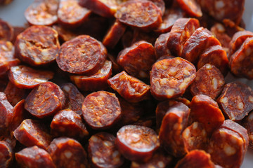 Close up of traditional homemade pork .sausage