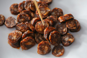 Close up of traditional homemade pork .sausage