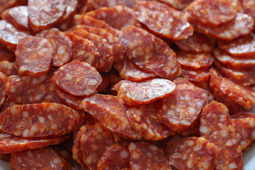 Close up of traditional homemade pork .sausage