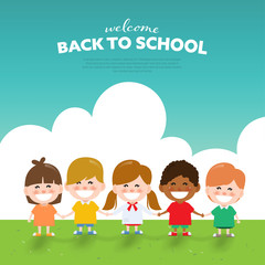 Back to school children background.