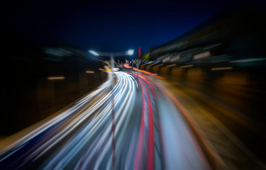 Fototapeta na wymiar busy highway at night