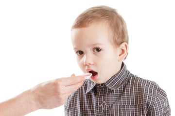 Child syrup spoon medicine baby,  sickness.