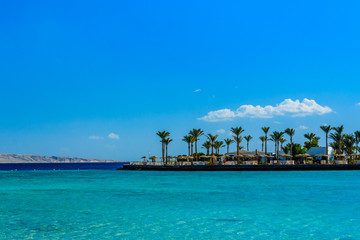 Panoramic view on a Red sea. Summer vacation