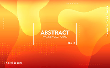 Orange liquid color background. Dynamic textured geometric element design with dots decoration. Modern gradient light vector illustration.