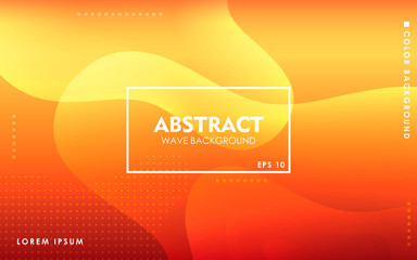 Orange liquid color background. Dynamic textured geometric element design with dots decoration. Modern gradient light vector illustration.