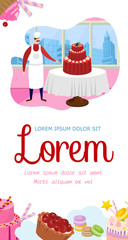Baker Confectioner and Amazing Cake in Cafe Banner